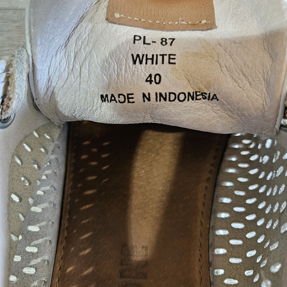 Blackstone PL87 Perforated White Leather Low Top Sneakers Size 40 - Picture 9 of 9